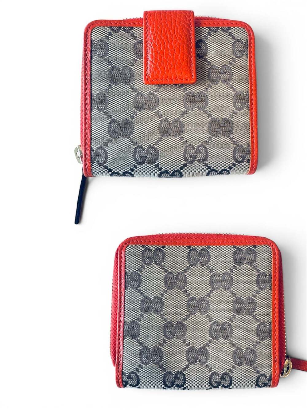 Gucci GG Supreme Monogram Compact Zip Around Wallet